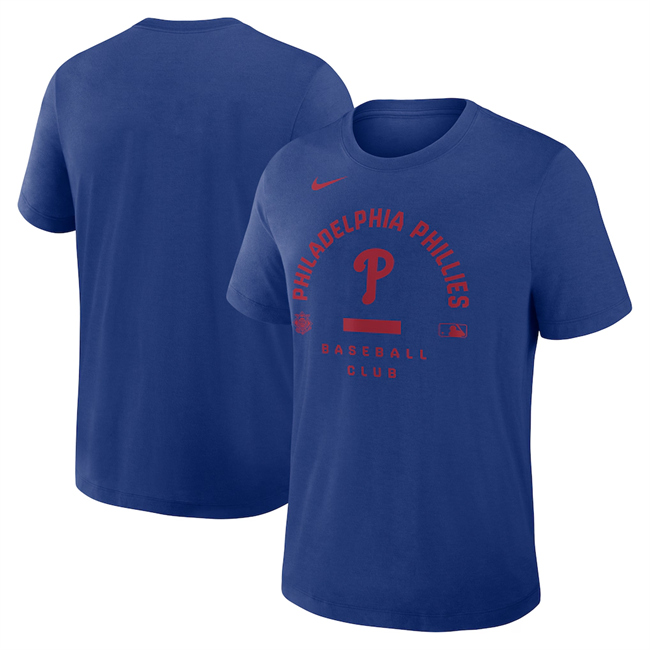 Men's Philadelphia Phillies Royal Collection Early Work Tri-Blend Dri-FIT T-Shirt