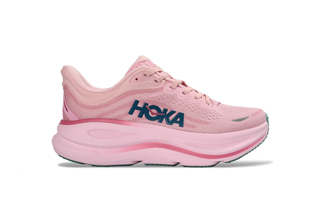 Women's Hoka Bondi 9 Running Pink Shoes 029