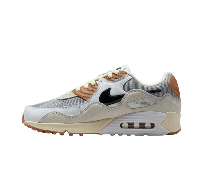 Women's Running weapon Air Max 90 Grey-Cream Shoes 086