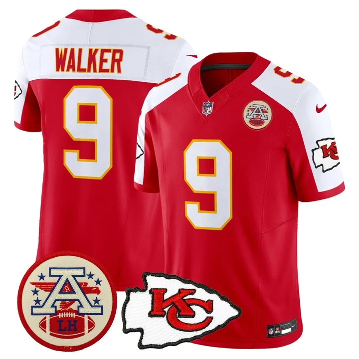 Men’s Kansas City Chiefs #9 Kenneth Walker III Red White 2026 F.U.S.E. Vapor Untouchable Limited Stitched Football Jersey
