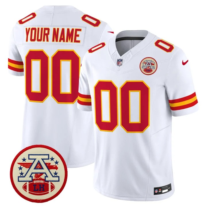 Kansas City Chiefs Custom White 2026 Lamar Hunt Patch F.U.S.E. Vapor Limited Stitched Football Jersey