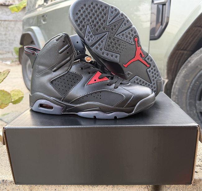 Women's Running weapon Air Jordan 6 Black Shoes 022