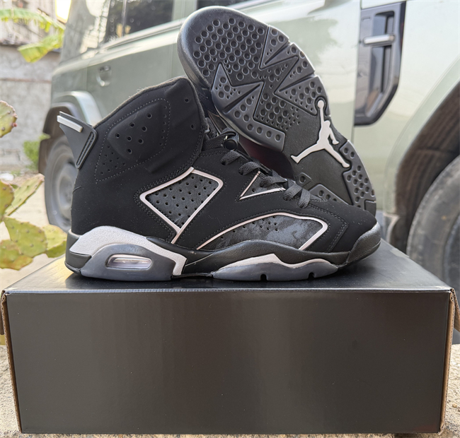 Women's Running weapon Air Jordan 6 Black Shoes 021