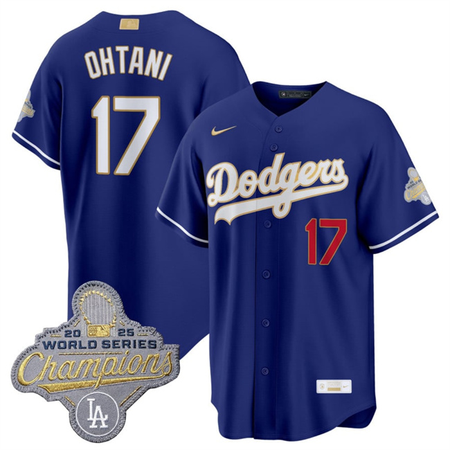 Youth Los Angeles Dodgers #17 Shohei Ohtani Royal 2026 Alternate Gold Collection Stadium Stitched Baseball Jersey