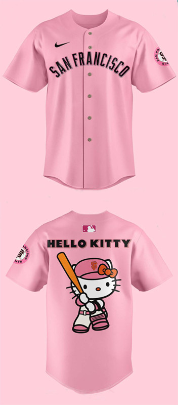 Toddlers San Francisco Giants X Hello Kitty Pink Baseball Jersey