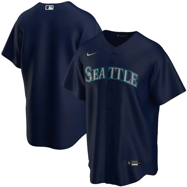 Men's Seattle Mariners Customized Navy Cool Base Stitched Baseball jersey