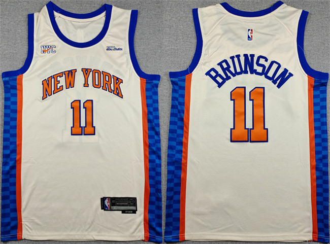 Men's New Yok Knicks #11 Jalen Brunson Cream 2025-26 City Edition Stitched Basketball Jersey