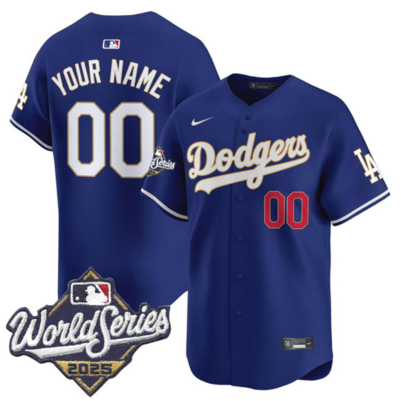 Men's Los Angeles Dodgers ACTIVE PLAYER Custom Royal 2025 World Series Vapor Limited Stitched Baseball Jersey