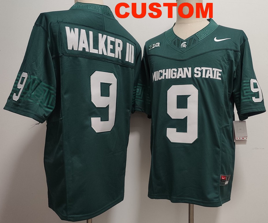 Men's Michigan State Spartans Custom Green F.U.S.E. Vapor Limited Stitched Football Jersey