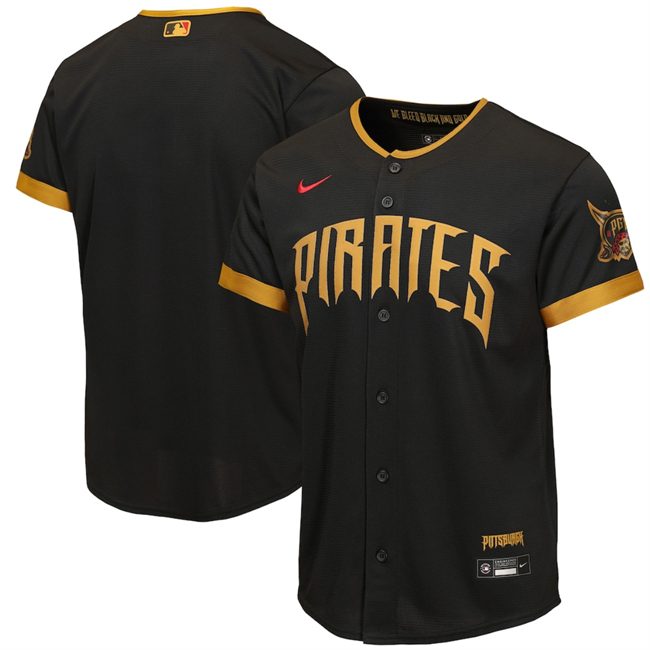 Youth Pittsburgh Pirates Blank Black 2026 City Connect Stadium Stitched Baseball Jersey