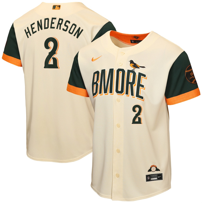 Youth Baltimore Orioles #2 Gunnar Henderson Natural 2026 City Connect Stadium Stitched Baseball Jersey