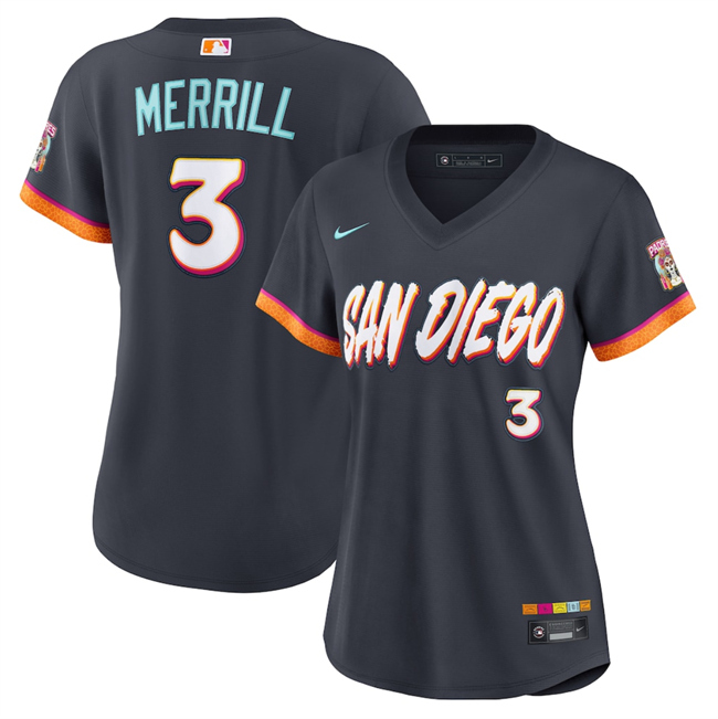 Women's San Diego Padres ACTIVE PLAYER Custom Obsidian 2026 City Connect Stadium Stitched Baseball Jersey(Run Small)