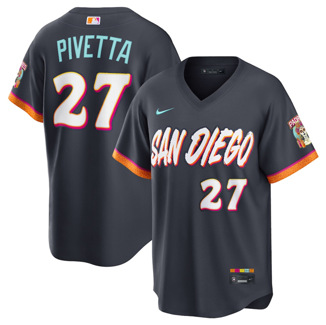 Men's San Diego Padres ACTIVE PLAYER Custom Obsidian 2026 City Connect Stadium Stitched Baseball Jersey