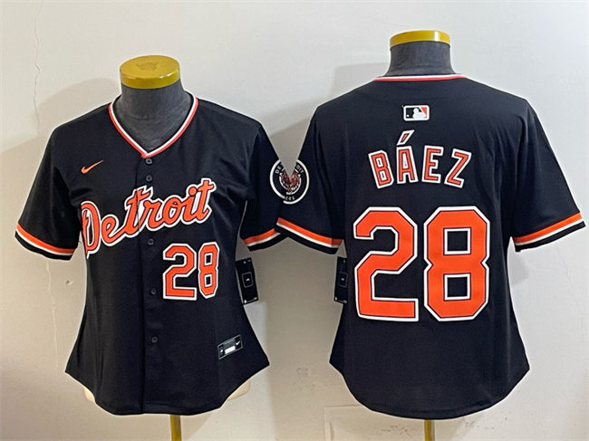 Youth Detroit Tigers #28 Javier Baez Black 2026 Alternate Vapor Premier Limited Stitched Baseball Jersey