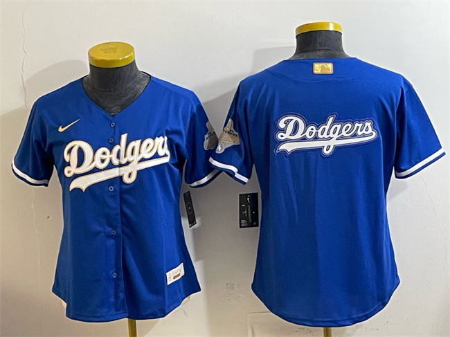 Women's Los Angeles Dodgers Team Big Logo Royal 2026 Alternate Gold Collection Stadium Stitched Baseball Jersey(Run Small)