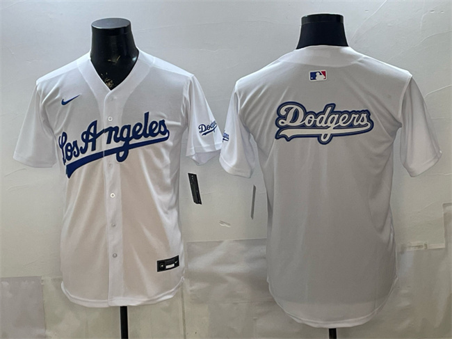 Men's Los Angeles Dodgers Team Big Logo White Alternate Stadium Stitched MLB Baseball Jersey