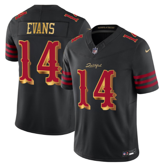Men's San Francisco 49ers #14 Mike Evans 2026 'Rivalries' Black F.U.S.E. Vapor Limited Stitched Jersey