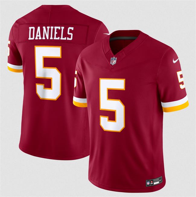 Men's Washington Commanders #5 Jayden Daniels Burgundy 2026 F.U.S.E. Vapor Limited Stitched Football Jersey