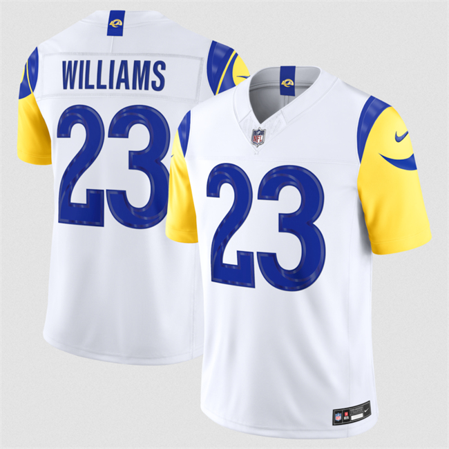 Men's Los Angeles Rams #23 Kyren Williams White 2026 F.U.S.E. Vapor Limited Stitched Football Jersey
