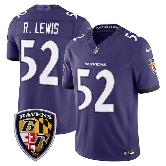 Men's Baltimore Ravens #52 Ray Lewis Purple 2026 F.U.S.E Vapor Stitched Limited Football Jersey