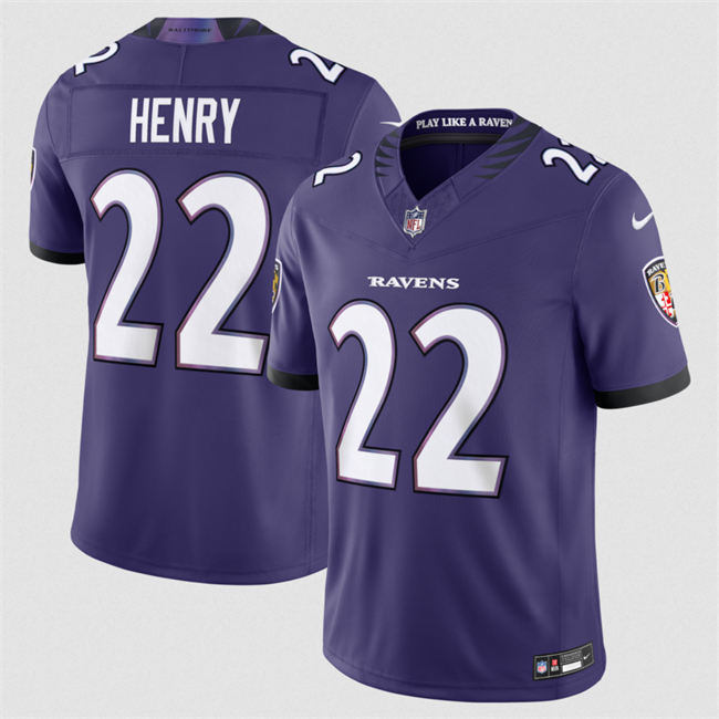 Men's Baltimore Ravens #22 Derrick Henry Purple 2026 F.U.S.E Vapor Stitched Limited Football Jersey