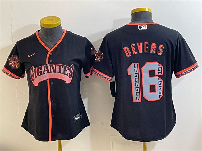 Youth San Francisco Giants #16 Rafael Devers Black 2026 Alternate Stadium Stitched Baseball Jersey