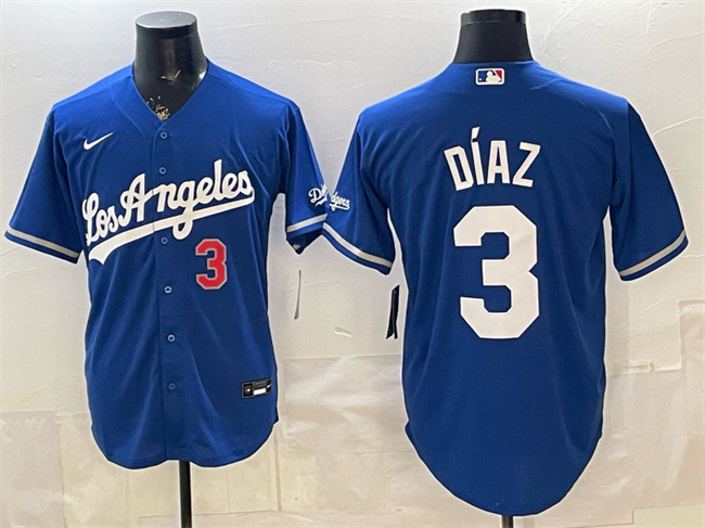 Men's Los Angeles Dodgers #3 Edwin Diaz Royal Alternate Stadium Stitched Baseball Jersey