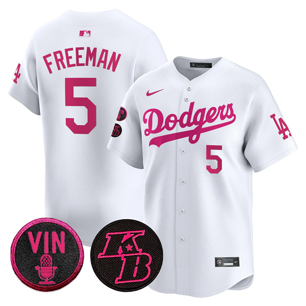 Men's Los Angeles Dodgers #5 Freddie Freeman White 2026 Mother’s Day Vapor Premier Limited Stitched Baseball Jersey