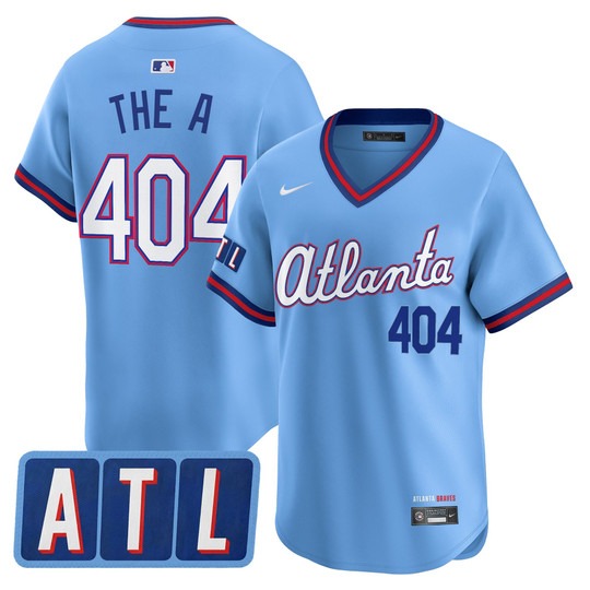 Men's Atlanta Braves #404 The A Powder Blue 2026 City Connect Limited Stitched Jersey
