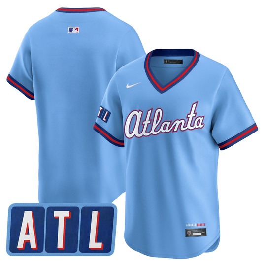 Men's Atlanta Braves Blank Powder Blue 2026 City Connect Limited Stitched Jersey