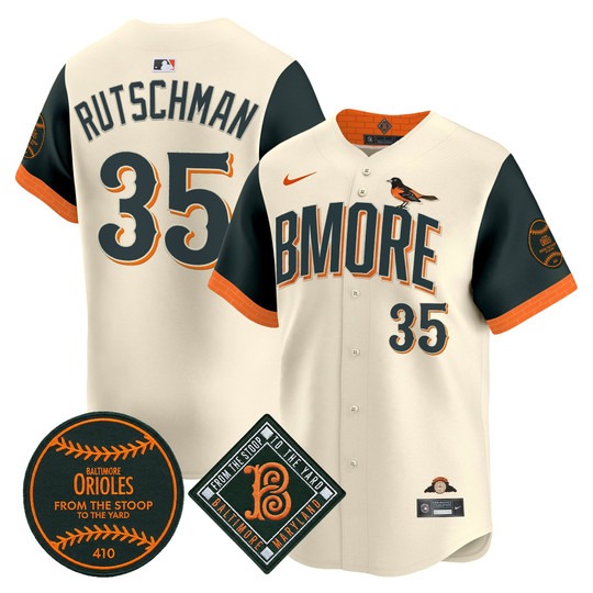 Men's Baltimore Orioles #35 Adley Rutschman Natural 2026 City Connect Limited Stitched Jersey
