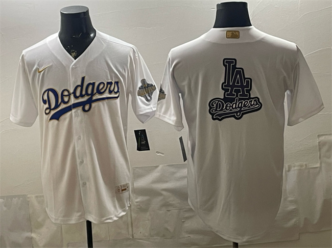 Men's Los Angeles Dodgers Team Big Logo White 2026 Gold Collection Stadium Stitched MLB Baseball Jersey