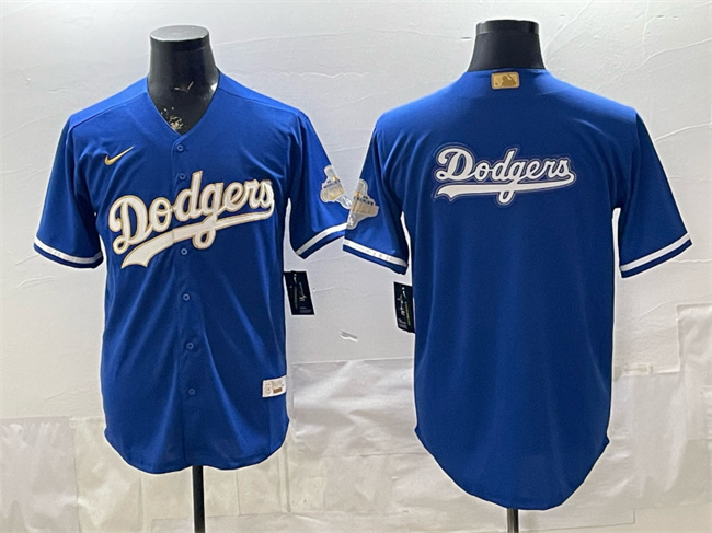 Men's Los Angeles Dodgers Team Big Logo Royal 2026 Alternate Gold Collection Stadium Stitched Baseball Jerseys