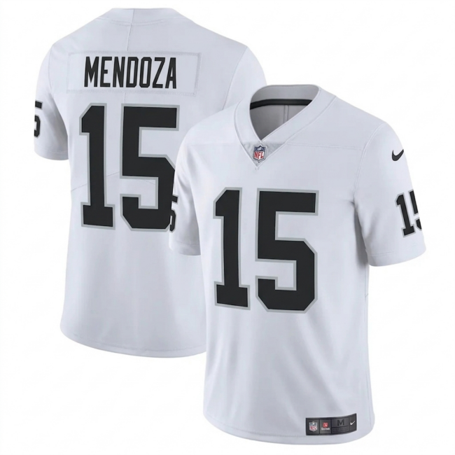 Men's Las Vegas Raiders #15 Fernando Mendoza White 2026 Vapor Limited Stitched Football Jersey