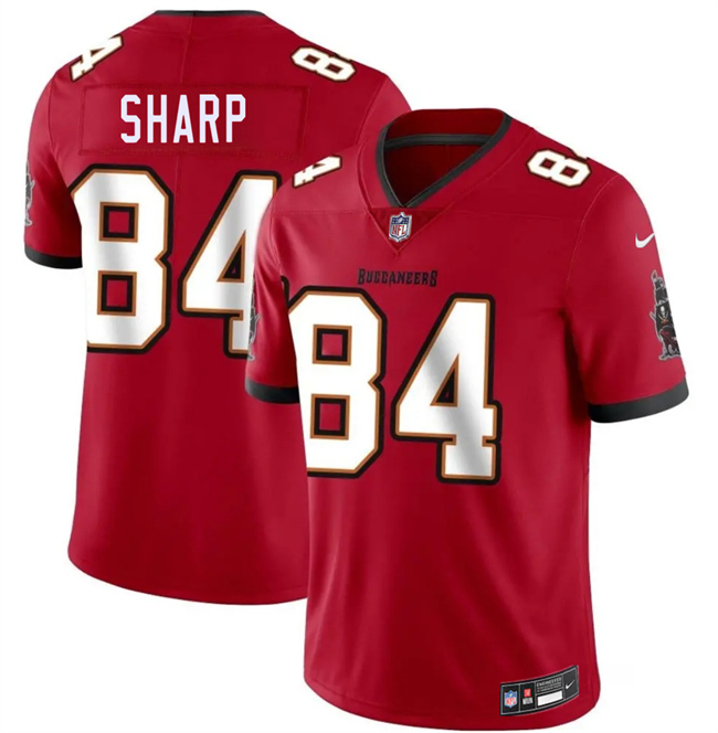 Men's Tampa Bay Buccaneers #84 Bauer Sharp Red 2026 Draft Vapor Limited Stitched Jersey