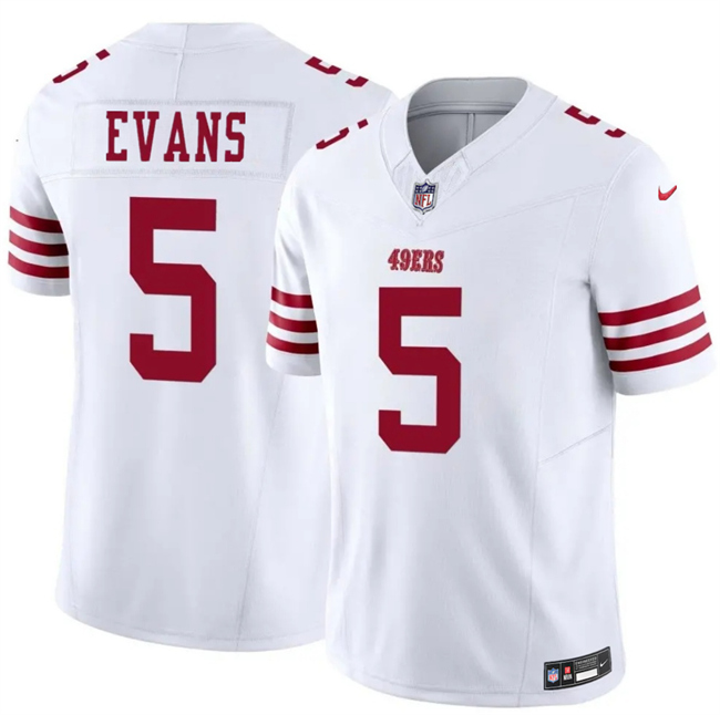 Men's San Francisco 49ers #5 Mike Evans White 2026 F.U.S.E. Vapor Untouchable Limited Stitched Football Jersey
