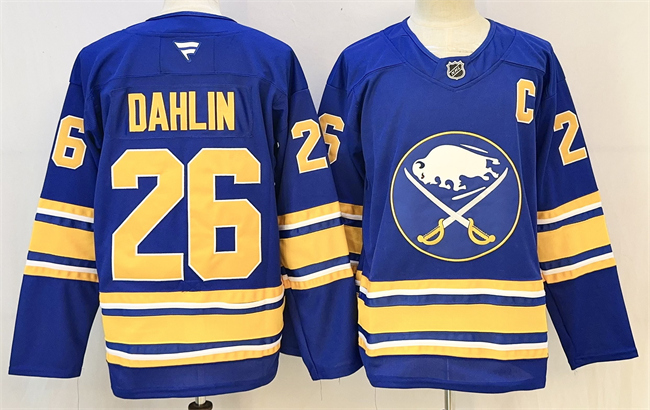 Men's Buffalo Sabres #26 Rasmus Dahlin Blue 2024-25 With C Patch Stitched Jersey