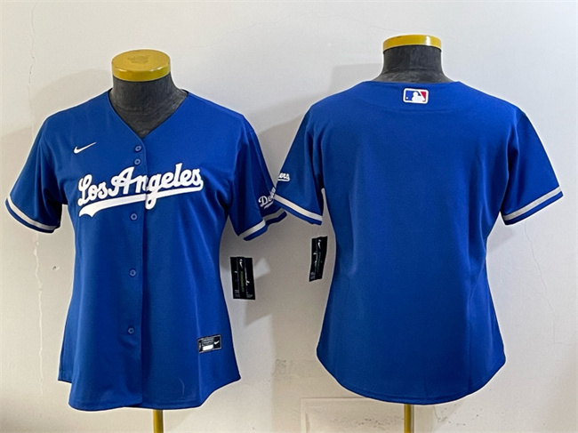 Women's Los Angeles Dodgers Blank Royal Alternate Stadium Stitched Baseball Jersey(Run Small)