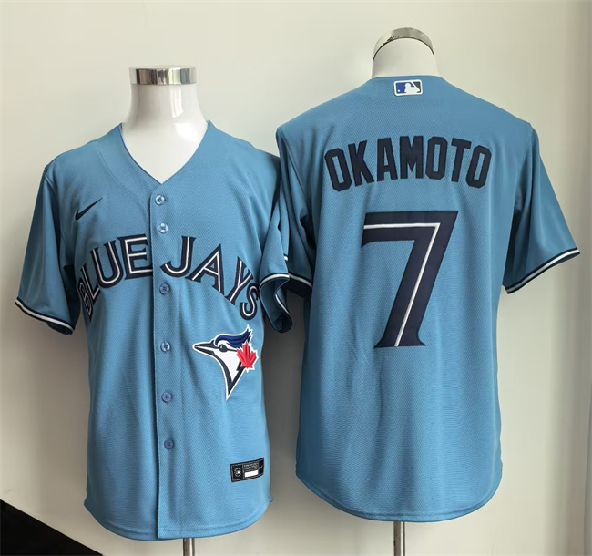 Men's Toronto Blue Jays #7 Kazuma Okamoto Blue Limited Stitched Baseball Jersey