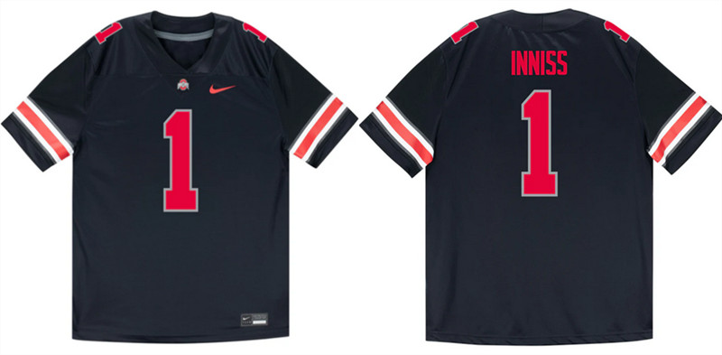 Men's Ohio State Buckeyes #1 Brandon Inniss Black Stitched Jersey