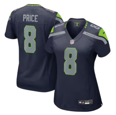 Women's Seattle Seahawks #8 Jadarian Price College Navy Team Game Stitched Jersey