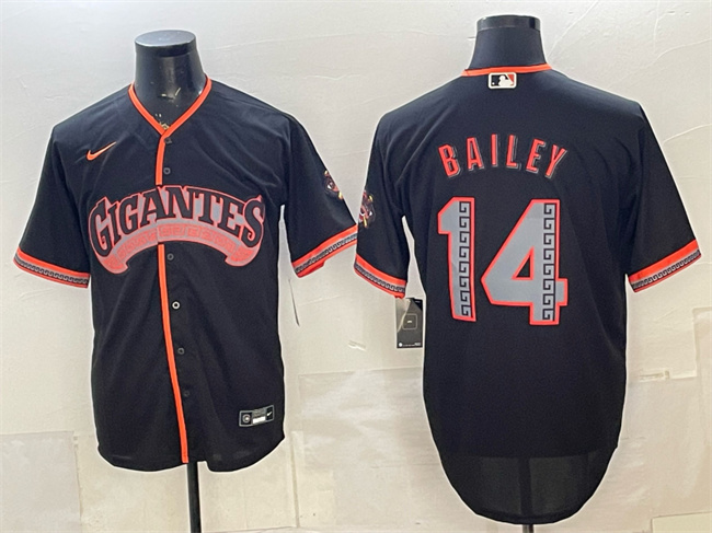 Men's San Francisco Giants #14 Patrick Bailey Black 2026 Alternate Stadium Stitched Baseball Jersey