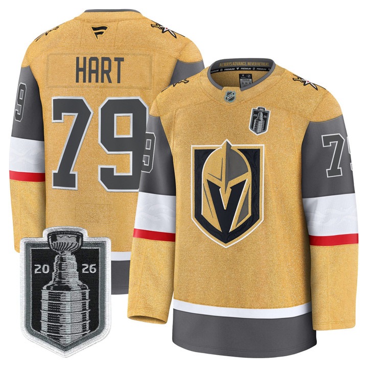 Men's Vegas Golden Knights #79 Gold 2026 Stanley Cup Final Patch Home Stitched Hockey Jersey