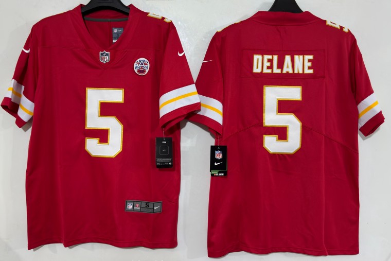 Men’s Kansas City Chiefs #5 Mansoor Delane Red 2026 Vapor Untouchable Limited Stitched Football Jersey