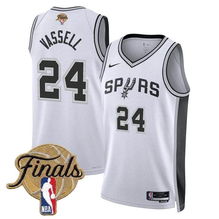 Men's San Antonio Spurs #24 Devin Vassell White 2026 Finals Association Swingman Stitched Jersey