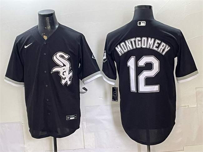 Men's Chicago White Sox #12 Colson Montgomery Black Stitched Baseball Jersey