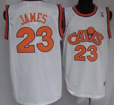 Cleveland Cavaliers #23 LeBron James Cav White Swingman Throwback Jersey