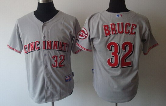 Cincinnati Reds #32 Jay Bruce Gray Jersey Cincinnati Reds #32 Jay Bruce Gray Jersey
