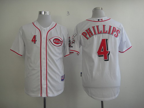 Cincinnati Reds #4 Brandon Phillips White Jersey Cincinnati Reds #4 Brandon Phillips White Jersey