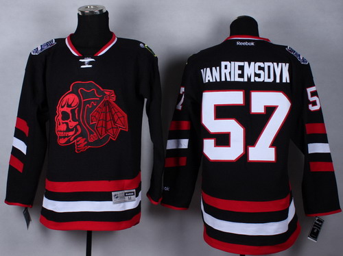 Chicago Blackhawks #57 Trevor van Riemsdyk 2014 Stadium Series Black With Red Skulls Jersey